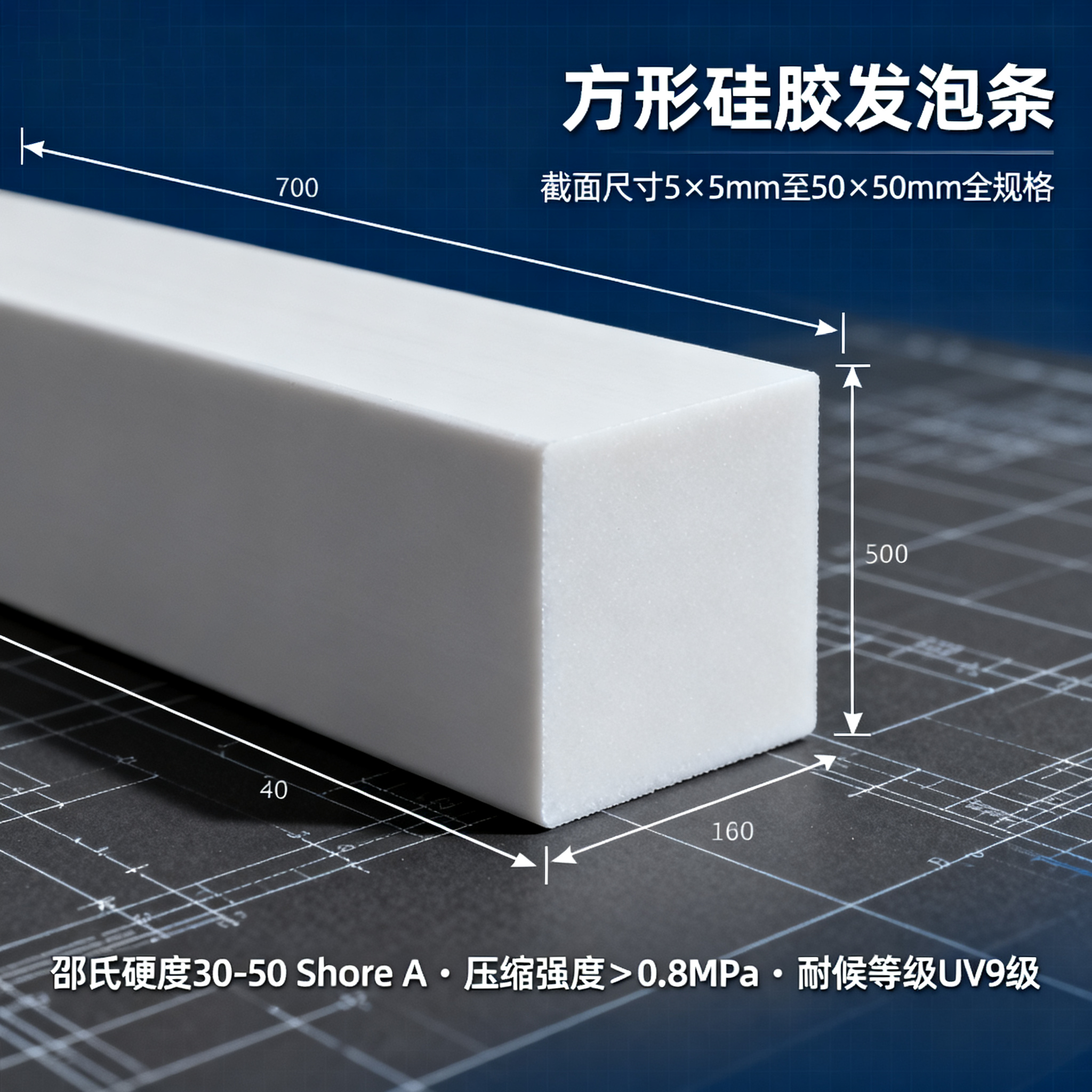方形硅膠發泡條